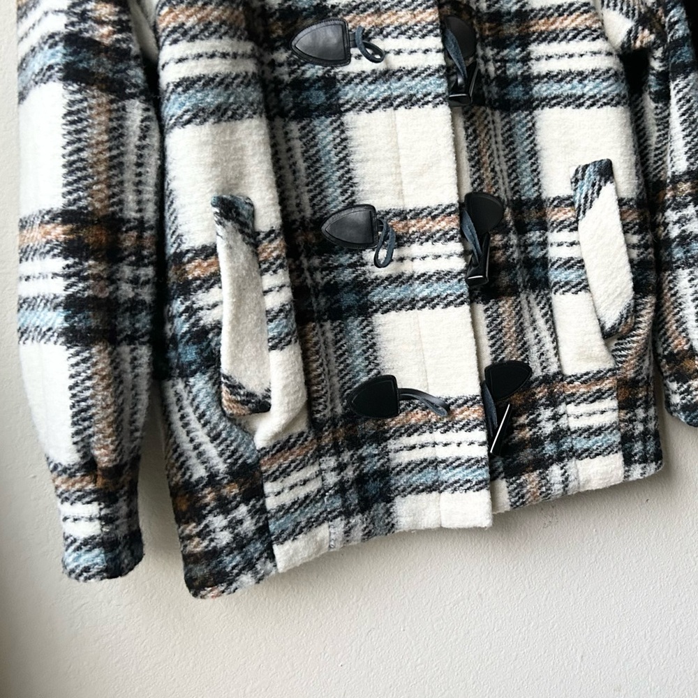 VERONICA BEARD CAEL OVERSIZED TARTAN PLAID DICKEY COAT TOGGLE ZIP CLOSURE Sz 2 - Picture 9 of 15